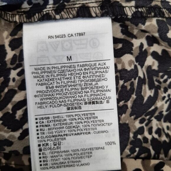 BANANA REPUBLIC Boxy Lightweight Short Sleeve Leopard Blouse Top Sz M - Picture 11 of 11